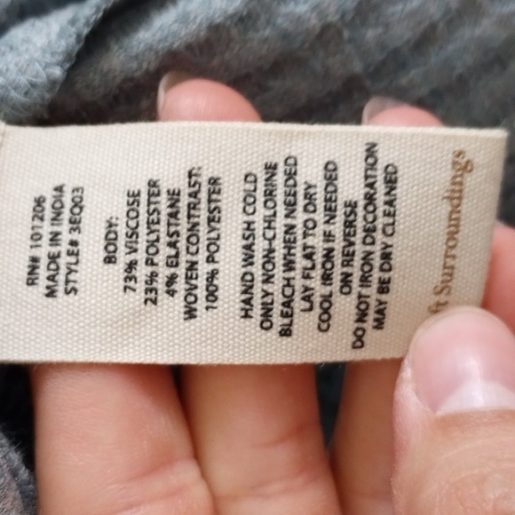 Soft Surroundings Womens Blouse Sz PM Blue Jewels Polo V Neck Waffle Knit Winter - Picture 5 of 10